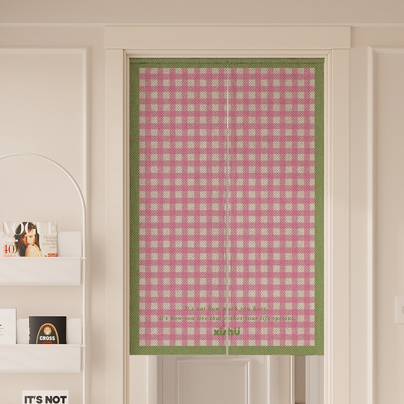 Commercial Printing Rates - VIKAMA Crèmegeel Gingham Noren Deurgordijn met