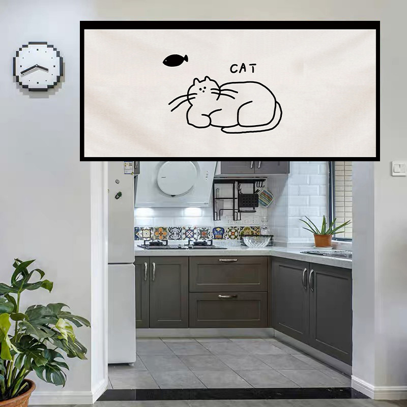 VIKAMA Minimal Line Cat Noren  - Commercial Printing Rates recensie en prijs